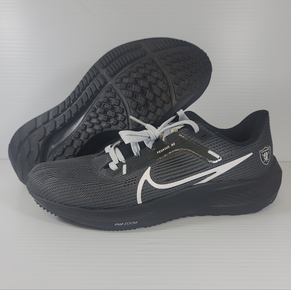 Nike Zoom Pegasus 40 Las Vegas Raiders Shoes DZ5953-001 Mens Size 8 Womens 9.5